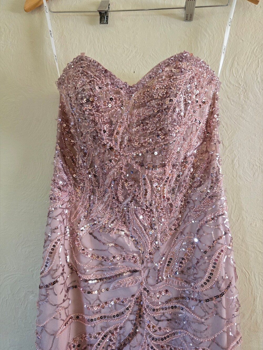 MAC DUGGAL, Pink Beaded Sequin Strapless Trumpet Gown, Size 4, MSRP $698 - Picture 9 of 10